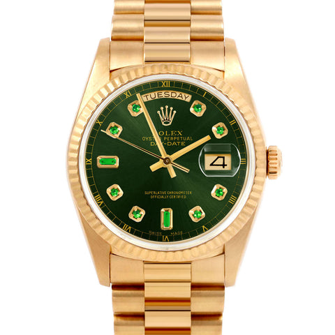 Rolex Day-Date 36mm | 18038-GRN-EMD-AM-FLT-PRS