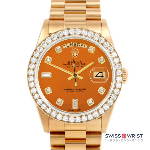 Rolex Day-Date 36mm | 18038-ORN-DIA-AM-25CT-PRS