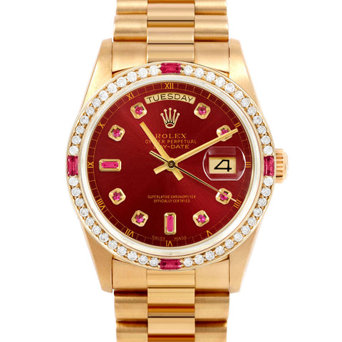 Rolex Day-Date 36mm | 18038-RED-RBY-AM-4RBY-PRS