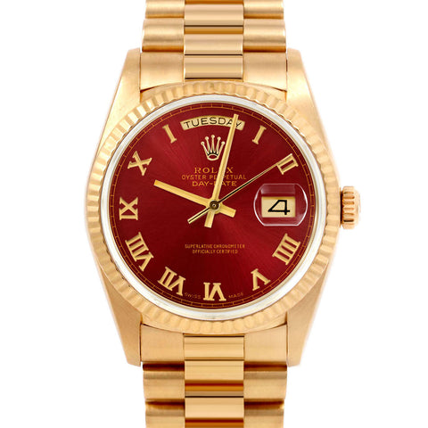 Rolex Day-Date 36mm | 18038-RED-ROM-FLT-PRS