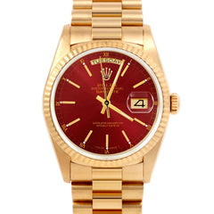 Rolex Day-Date 36mm | 18038-RED-STK-FLT-PRS