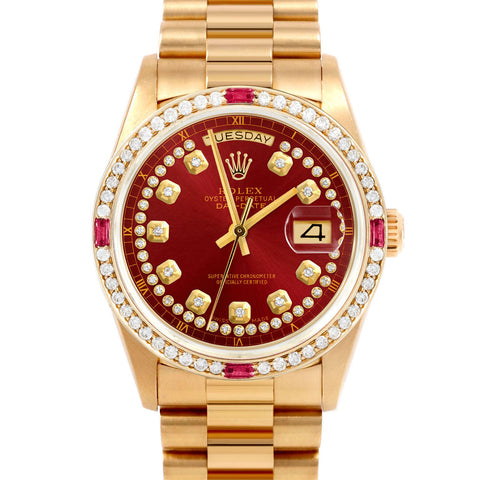 Rolex Day-Date 36mm | 18038-RED-STRD-4RBY-PRS
