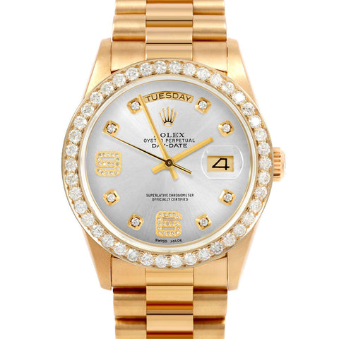 Rolex Day-Date 36mm | 18038-SLV-8DA69-25CT-PRS