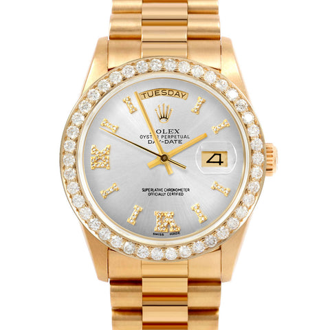 Rolex Day-Date 36mm | 18038-SLV-DR8I-25CT-PRS