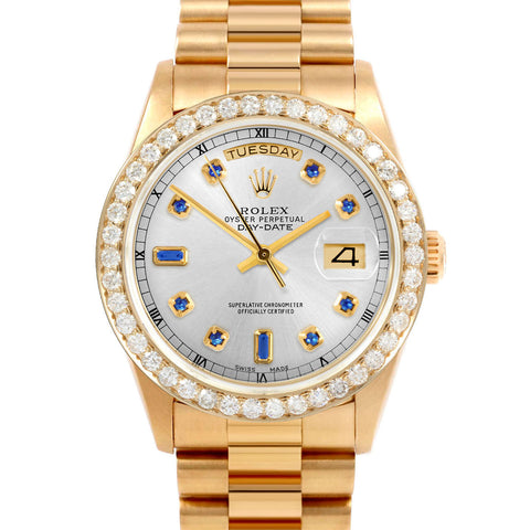 Rolex Day-Date 36mm | 18038-SLV-SPH-AM-25CT-PRS