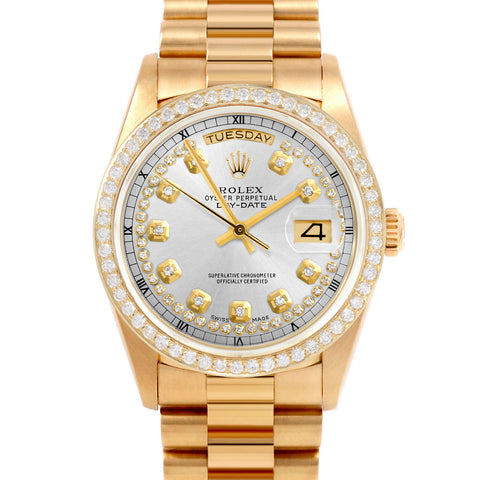 Rolex Day-Date 36mm | 18038-SLV-STRD-BDS-PRS