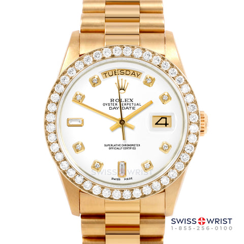 Rolex Day-Date 36mm | 18038-WHT-DIA-AM-25CT-PRS