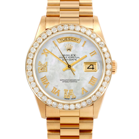 Rolex Day-Date 36mm | 18038-WMOP-RDR69-25CT-PRS