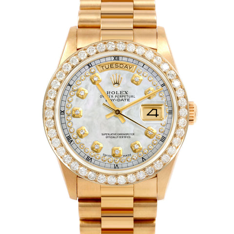 Rolex Day-Date 36mm | 18038-WMOP-STRD-25CT-PRS