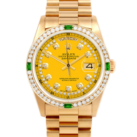 Rolex Day-Date 36mm | 18038-YLW-STRD-4EMD-PRS