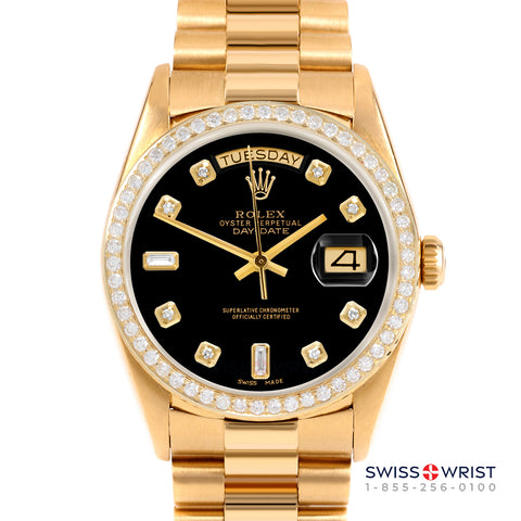 Rolex Day-Date 36mm | 18238-BLK-DIA-AM-BDS-PRS