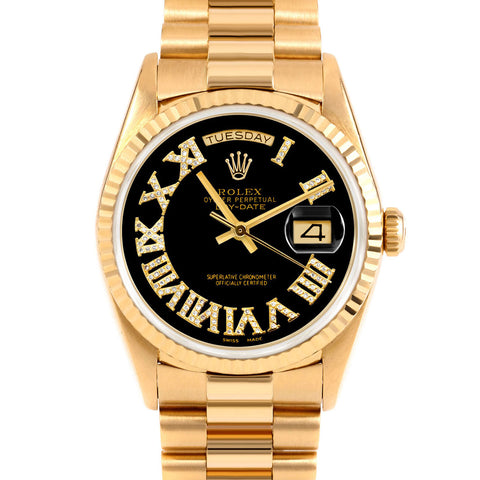 Rolex Day-Date 36mm | 18238-BLK-FDR-FLT-PRS