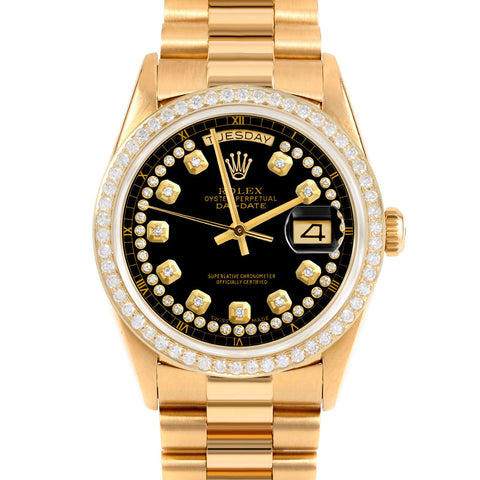 Rolex Day-Date 36mm | 18238-BLK-STRD-BDS-PRS