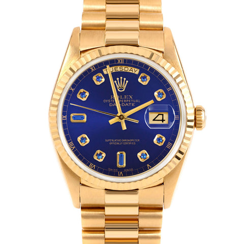 Rolex Day-Date 36mm | 18238-BLU-SPH-AM-FLT-PRS