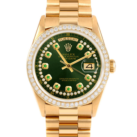 Rolex Day-Date 36mm | 18238-GRN-STRE-BDS-PRS