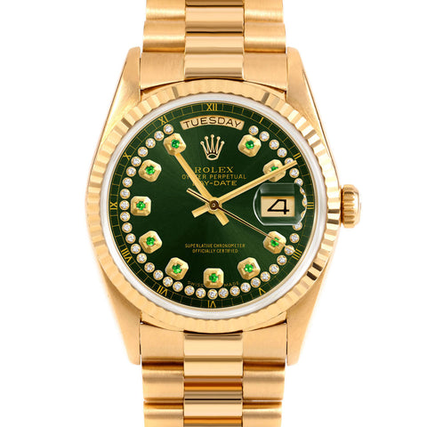 Rolex Day-Date 36mm | 18238-GRN-STRE-FLT-PRS