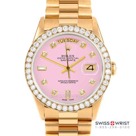 Rolex Day-Date 36mm | 18238-PNK-DIA-AM-25CT-PRS