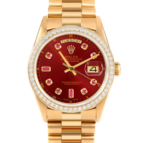 Rolex Day-Date 36mm | 18238-RED-RBY-AM-BDS-PRS