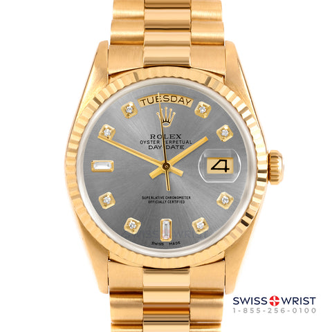 Rolex Day-Date 36mm | 18238-SLT-DIA-AM-FLT-PRS