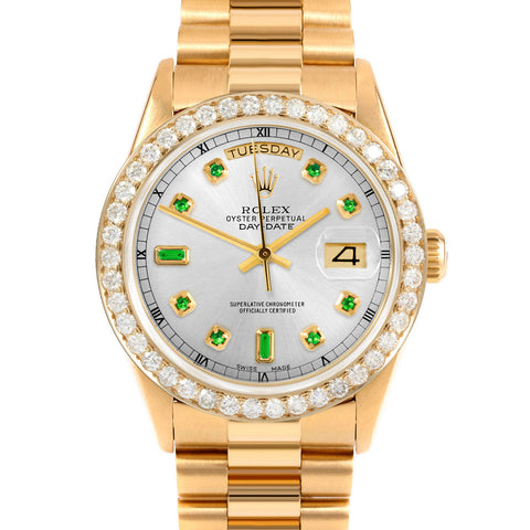 Rolex Day-Date 36mm | 18238-SLV-EMD-AM-25CT-PRS