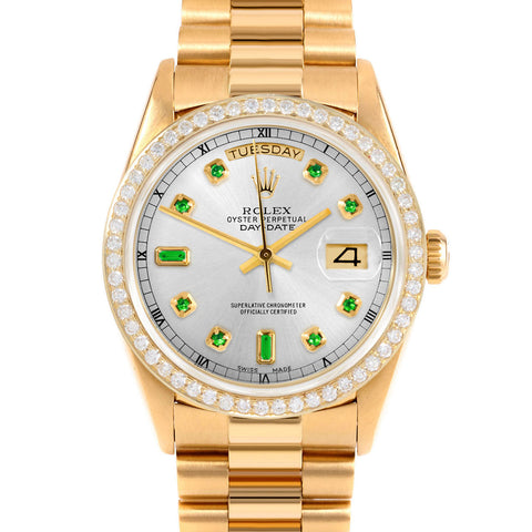 Rolex Day-Date 36mm | 18238-SLV-EMD-AM-BDS-PRS