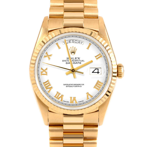 Rolex Day-Date 36mm | 18238-WHT-ROM-FLT-PRS