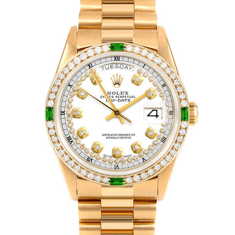 Rolex Day-Date 36mm | 18238-WHT-STRD-4EMD-PRS