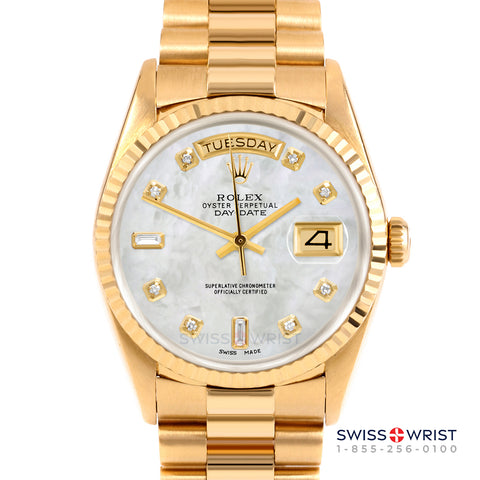 Rolex Day-Date 36mm | 18238-WMOP-DIA-AM-FLT-PRS