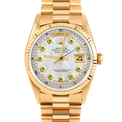 Rolex Day-Date 36mm | 18238-WMOP-STRE-FLT-PRS