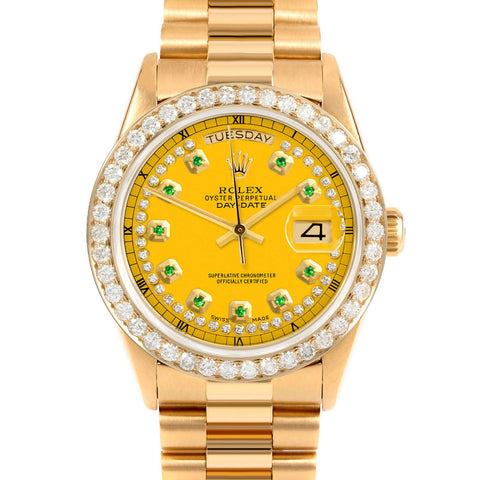 Rolex Day-Date 36mm | 18238-YLW-STRE-25CT-PRS