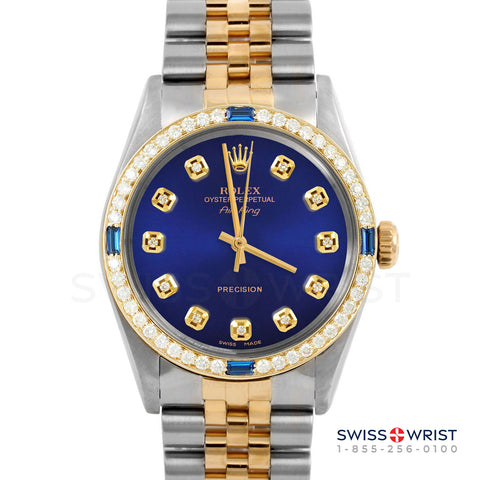 Rolex Air King 34mm | 5500-TT-BLU-DIA-AM-4SPH-JBL