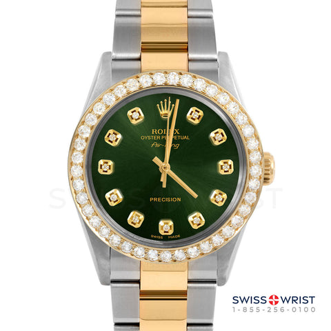 Rolex Air King 34mm | 5500-TT-GRN-DIA-AM-2CT-OYS