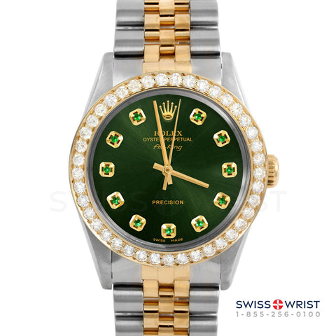 Rolex Air King 34mm | 5500-TT-GRN-EMD-AM-2CT-JBL