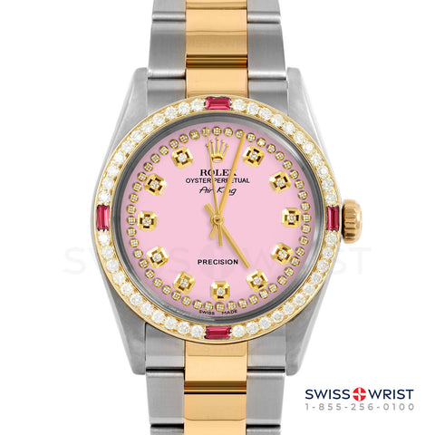 Rolex Air King 34mm | 5500-TT-PNK-STRD-4RBY-OYS