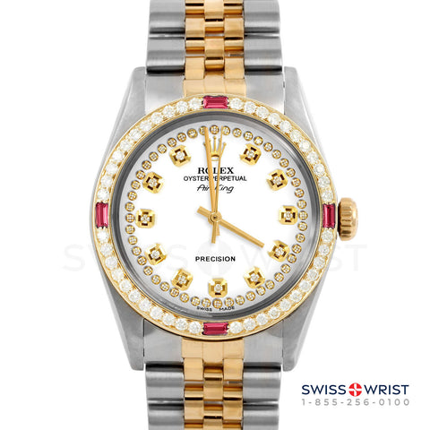 Rolex Air King 34mm | 5500-TT-WHT-STRD-4RBY-JBL