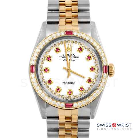 Rolex Air King 34mm | 5500-TT-WHT-STRR-4RBY-JBL