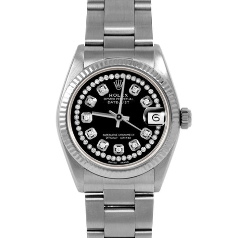 Rolex Datejust 31mm | 6827-SS-BLK-STRD-FLT-OYS