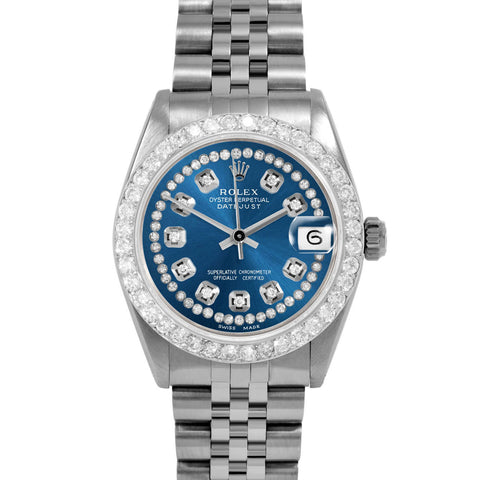 Rolex Datejust 31mm | 6827-SS-BLU-STRD-2CT-JBL