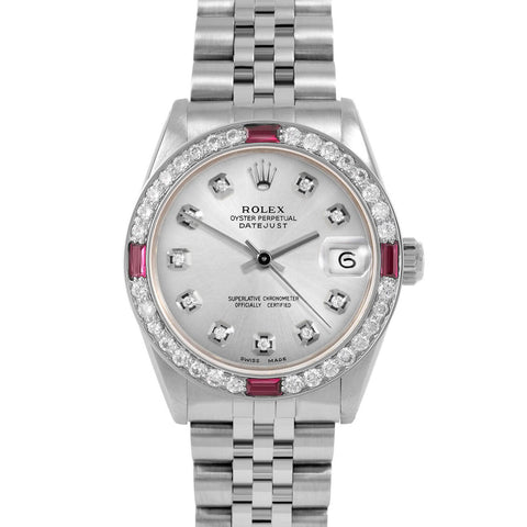 Rolex Datejust 31mm | 6827-SS-SLV-DIA-AM-4RBY-JBL