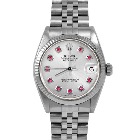 Rolex Datejust 31mm | 6827-SS-SLV-RBY-AM-FLT-JBL