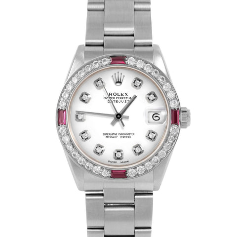 Rolex Datejust 31mm | 6827-SS-WHT-DIA-AM-4RBY-OYS