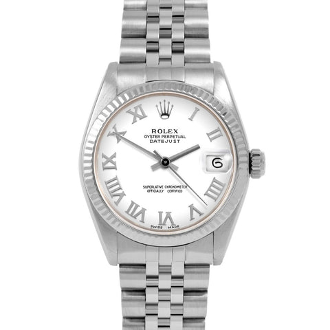 Rolex Datejust 31mm | 6827-SS-WHT-ROM-FLT-JBL