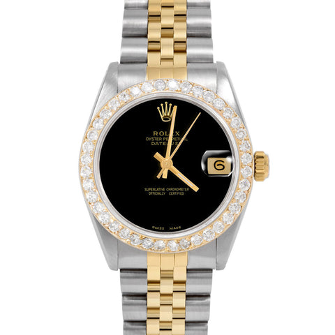 Rolex Datejust 31mm | 6827-TT-BLK-NOHM-2CT-JBL