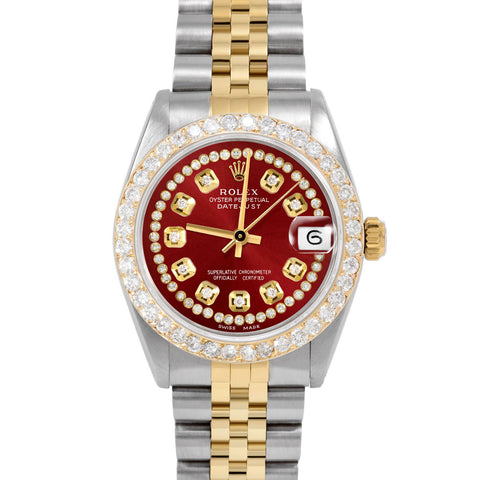 Rolex Datejust 31mm | 6827-TT-RED-STRD-2CT-JBL