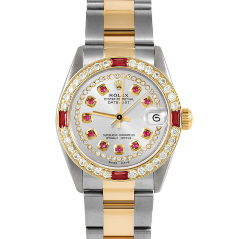 Rolex Datejust 31mm | 6827-TT-SLV-STRR-4RBY-OYS