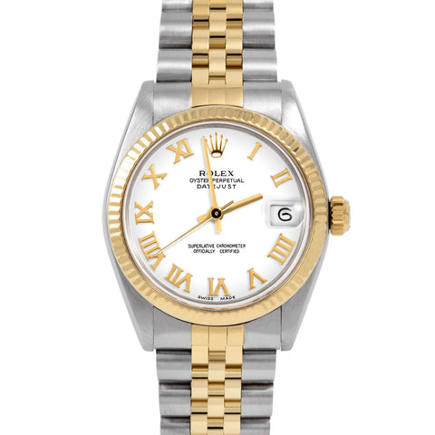 Rolex Datejust 31mm | 6827-TT-WHT-ROM-FLT-JBL