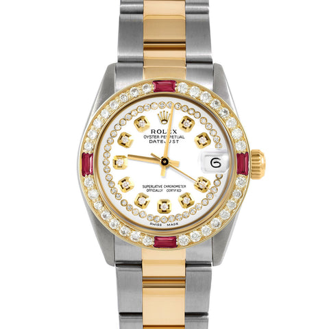 Rolex Datejust 31mm | 6827-TT-WHT-STRD-4RBY-OYS