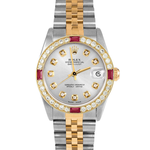 Rolex Datejust 31mm | 68273-SLV-DIA-AM-4RBY-JBL