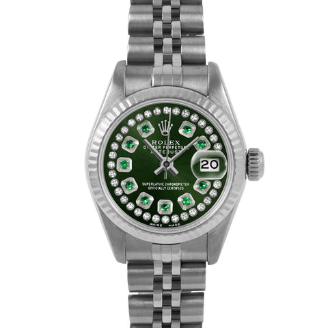 Rolex Datejust 26mm | 6917-SS-GRN-STRE-FLT-JBL