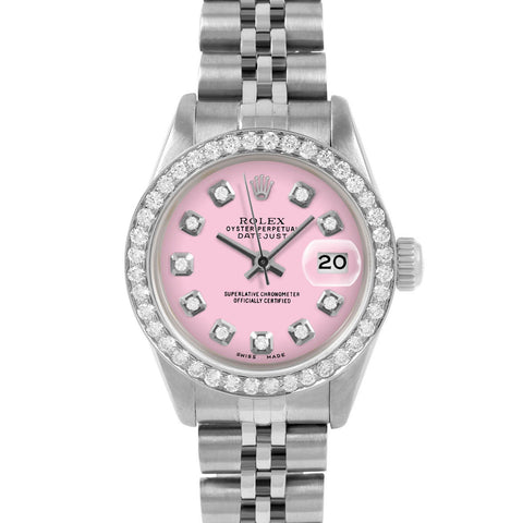 Rolex Datejust 26mm | 6917-SS-PNK-DIA-AM-BDS-JBL